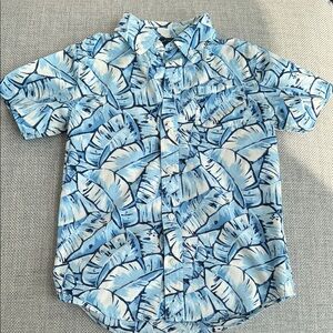 Janie and Jack Blue and White Button Down Shirt